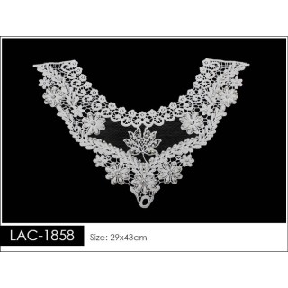 Cuello GuipurLAC-1858 de Fibra de Leche- Espigas, Perlas y Picos