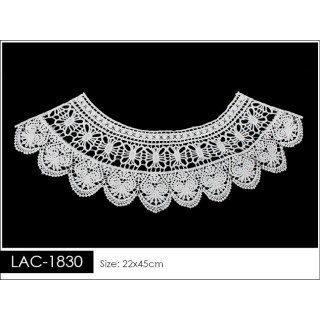 Cuello GuipurLAC-1830 de Fibra de Leche- Espigas, Perlas y Picos