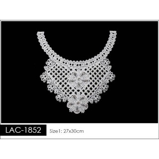 Cuello GuipurLAC-1852 de Fibra de Leche- Espigas, Perlas y Picos