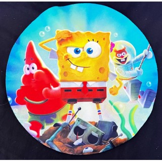 Parche decorado MAC-PAT-1050 con lentejuelas, perlas y barbas.