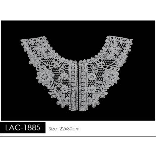 Cuello GuipurLAC-1885 de Fibra de Leche- Espigas, Perlas y Picos