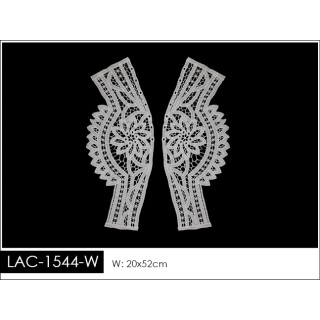 Guipur Manga LAC-1544-W. Elegancia en Fibra de Leche - Flores, Abanico