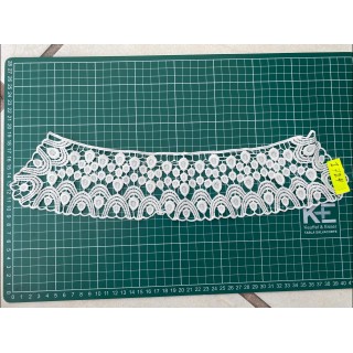 Cuello GuipurLAC-1724 de Fibra de Leche- Espigas, Perlas y Picos