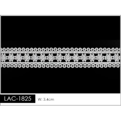 Guipur en Tira LAC-1825 Encaje en Fibra de Leche: Escalera, Estrella y Rombos