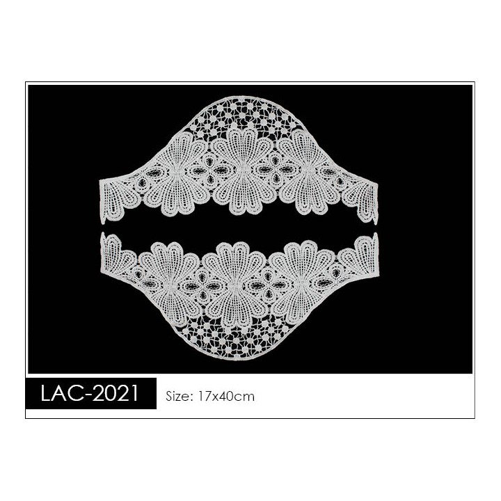 Guipur Manga LAC-2021. Elegancia en Fibra de Leche - Flores, Abanico