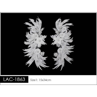 Guipur Manga LAC-1863. Elegancia en Fibra de Leche - Flores, Abanico