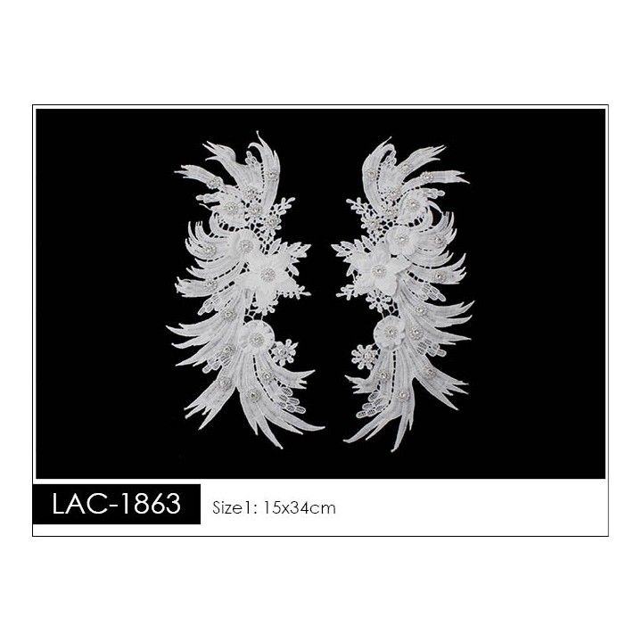 Guipur Manga LAC-1863. Elegancia en Fibra de Leche - Flores, Abanico