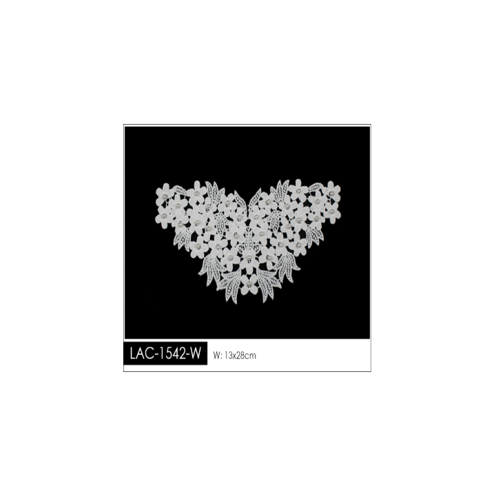 Guipur Manga LAC-1542-W. Elegancia en Fibra de Leche - Flores, Abanico