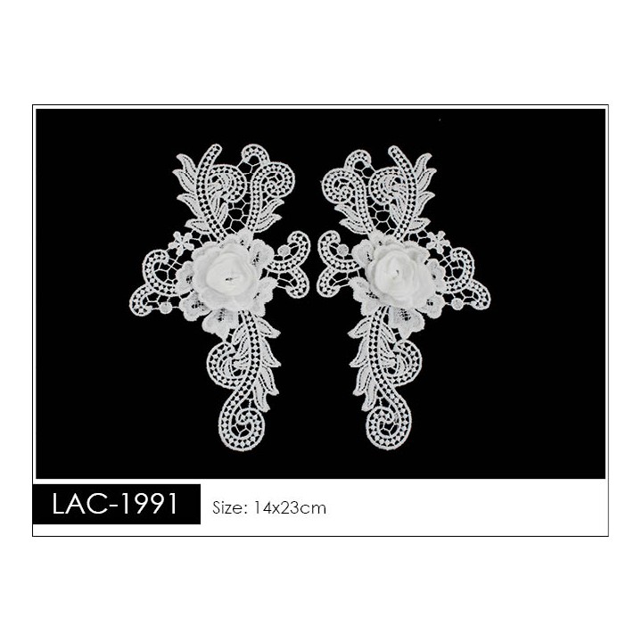 Guipur Manga LAC-1991. Elegancia en Fibra de Leche - Flores, Abanico