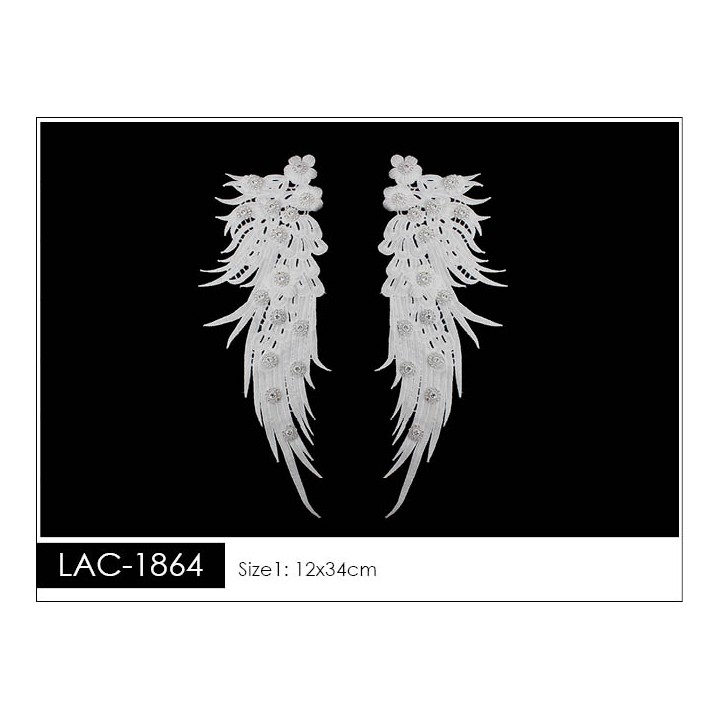 Guipur Manga LAC-1864. Elegancia en Fibra de Leche - Flores, Abanico