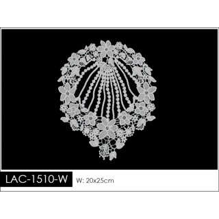 Guipur Manga LAC-1510-W. Elegancia en Fibra de Leche - Flores, Abanico