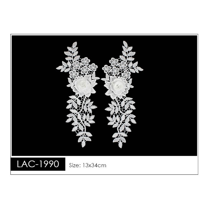 Guipur Manga LAC-1990. Elegancia en Fibra de Leche - Flores, Abanico