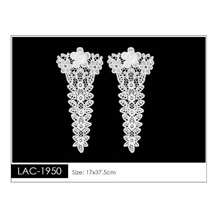 Guipur Manga LAC-1950. Elegancia en Fibra de Leche - Flores, Abanico