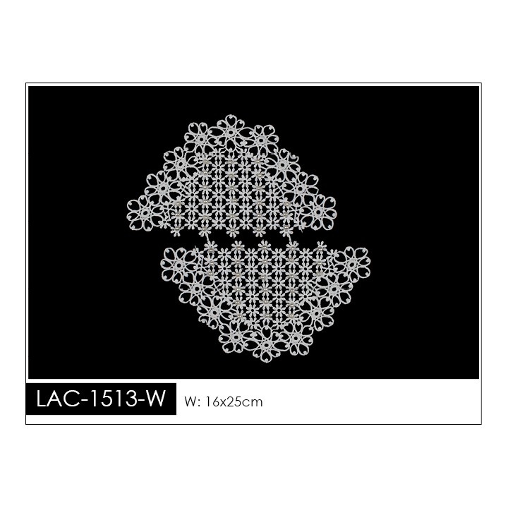 Guipur Manga LAC-1513-W. Elegancia en Fibra de Leche - Flores, Abanico