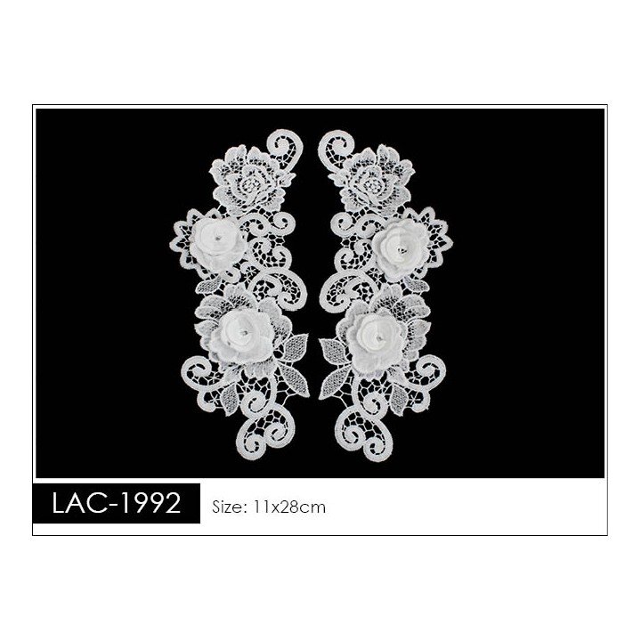 Guipur Manga LAC-1992. Elegancia en Fibra de Leche - Flores, Abanico