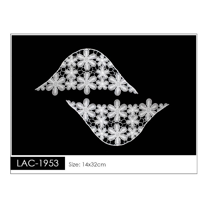 Guipur Manga LAC-1953. Elegancia en Fibra de Leche - Flores, Abanico