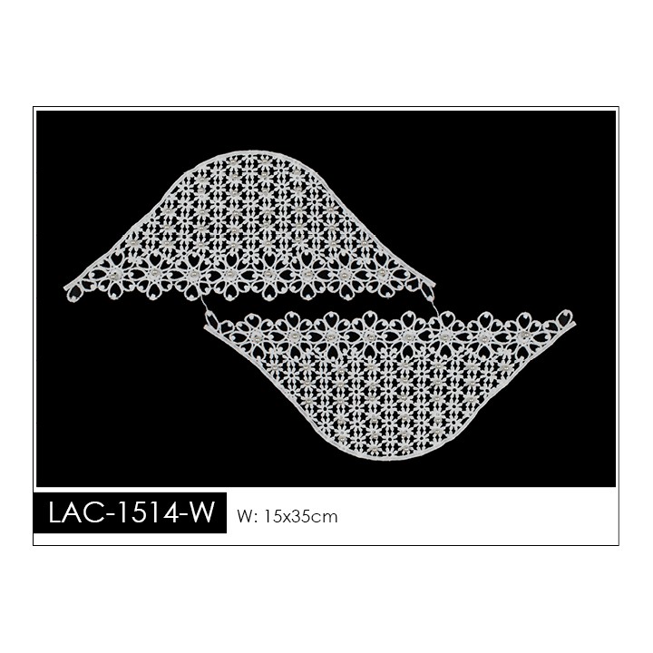 Guipur Manga LAC-1514-W. Elegancia en Fibra de Leche - Flores, Abanico