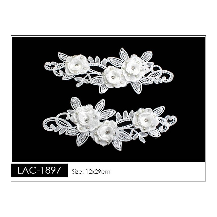 Guipur Manga LAC-1897. Elegancia en Fibra de Leche - Flores, Abanico