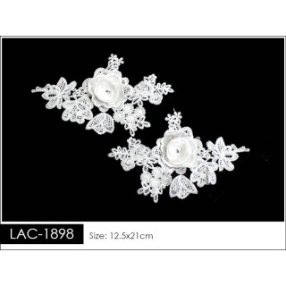 Guipur Manga LAC-1898. Elegancia en Fibra de Leche - Flores, Abanico