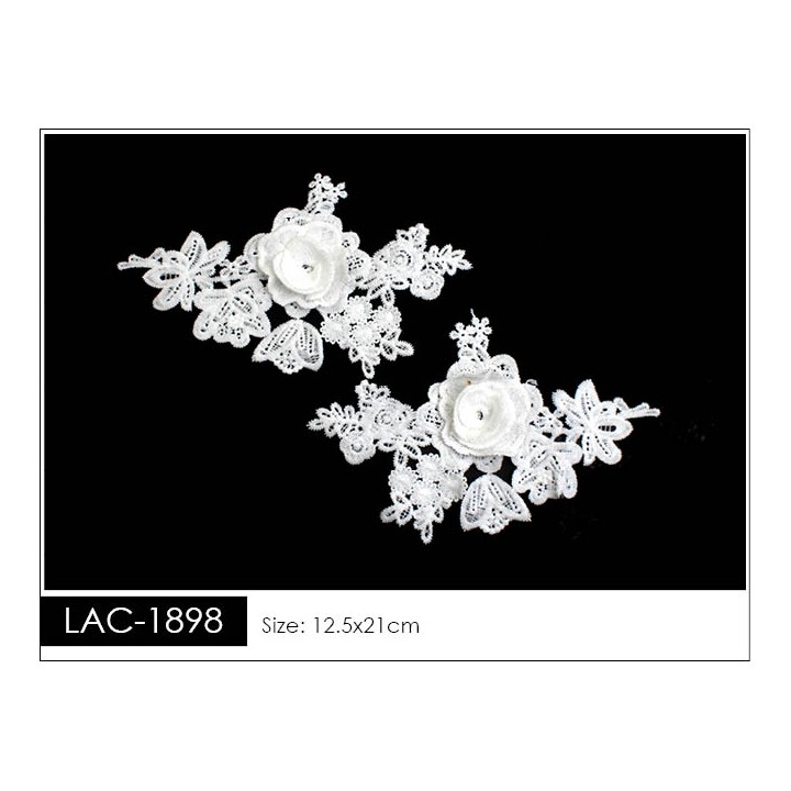 Guipur Manga LAC-1898. Elegancia en Fibra de Leche - Flores, Abanico