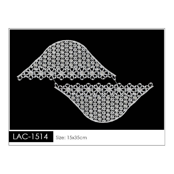 Guipur Manga LAC-1514-S/P. Elegancia en Fibra de Leche - Flores, Abanico