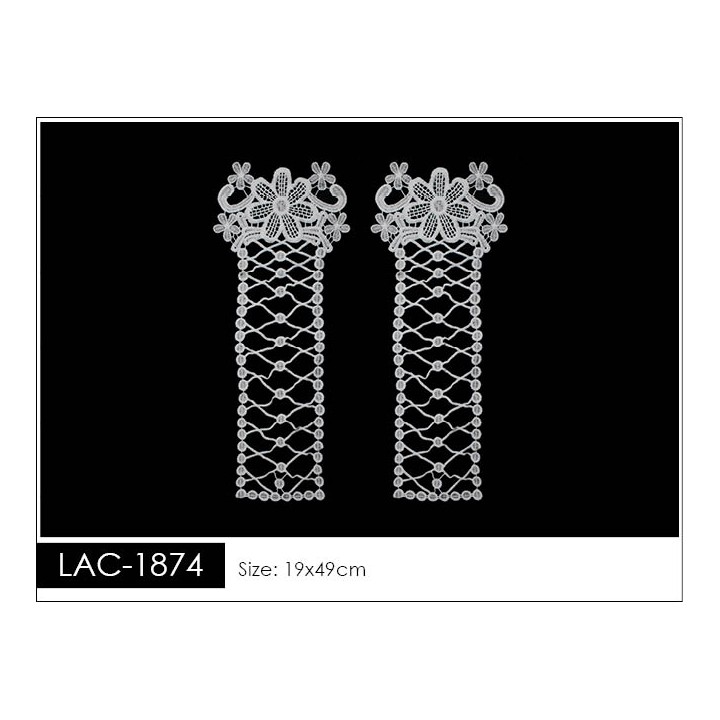 Guipur Manga LAC-1874. Elegancia en Fibra de Leche - Flores, Abanico