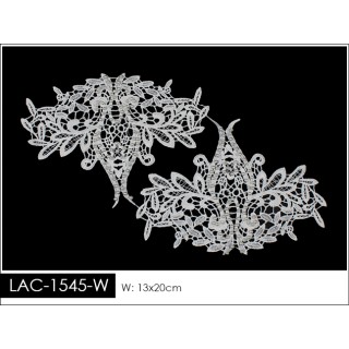 Guipur Manga LAC-1545-W. Elegancia en Fibra de Leche - Flores, Abanico