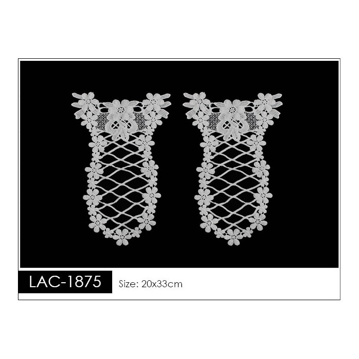 Guipur Manga LAC-1875. Elegancia en Fibra de Leche - Flores, Abanico