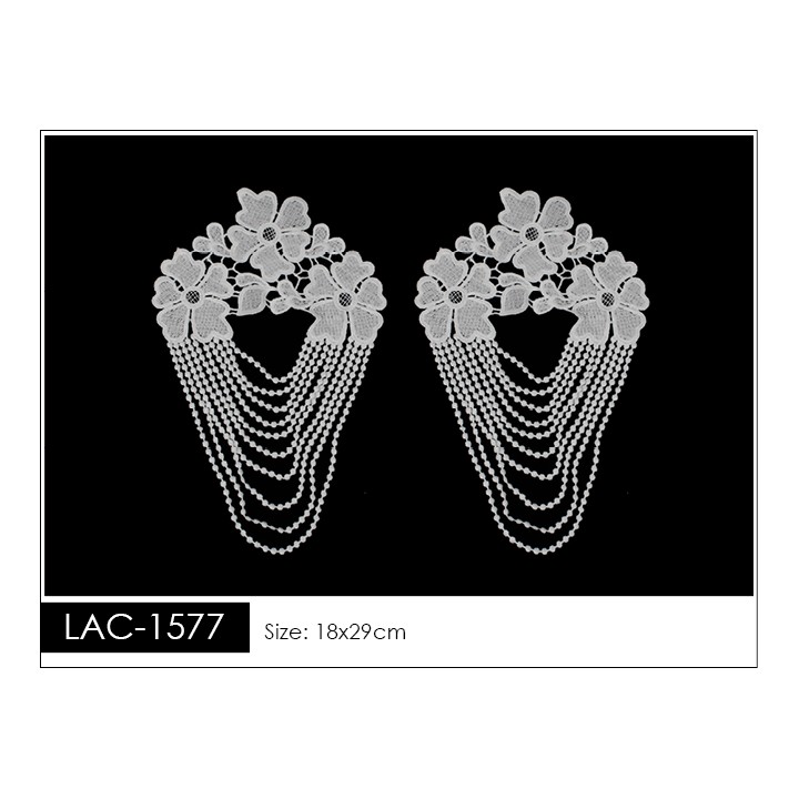 Guipur Manga LAC-1577. Elegancia en Fibra de Leche - Flores, Abanico