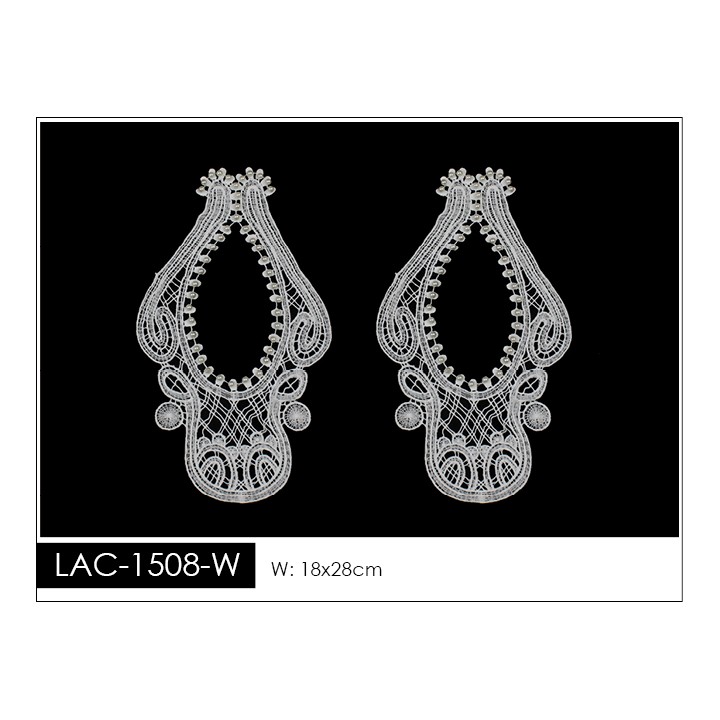 Guipur Manga LAC-1508-W. Elegancia en Fibra de Leche - Flores, Abanico