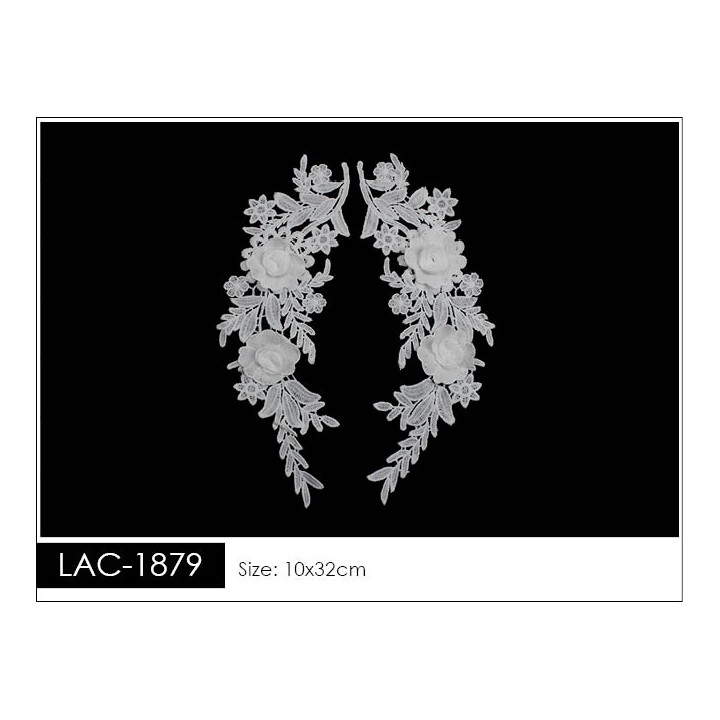 Guipur Manga LAC-1879. Elegancia en Fibra de Leche - Flores, Abanico