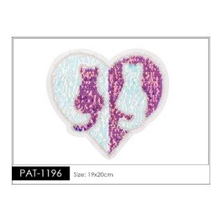 Parche decorado PAT-1196 con lentejuelas, perlas y barbas.