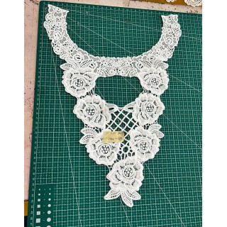 Guipur MAC-1120 Encaje en Fibra de Leche: Escalera, Estrella y Rombos