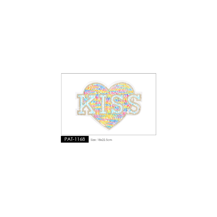 Parche decorado PAT-1168 con lentejuelas, perlas y barbas.