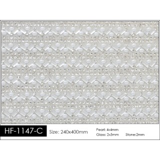 Pedrería con Estilo HF-1147-C aplicación a base de calor.