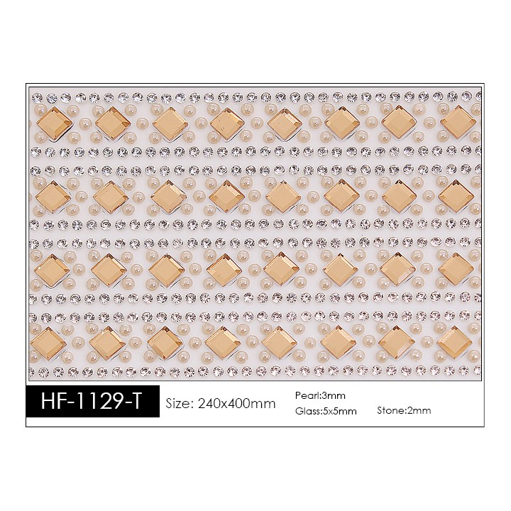 Pedrería con Estilo HF-1129-T aplicación a base de calor.
