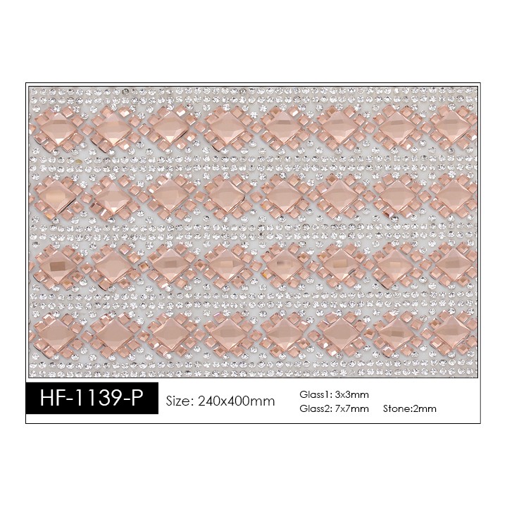 Pedrería con Estilo HF-1139-P aplicación a base de calor.