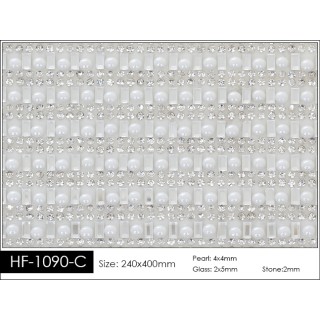 Pedrería con Estilo HF-1090-C aplicación a base de calor.