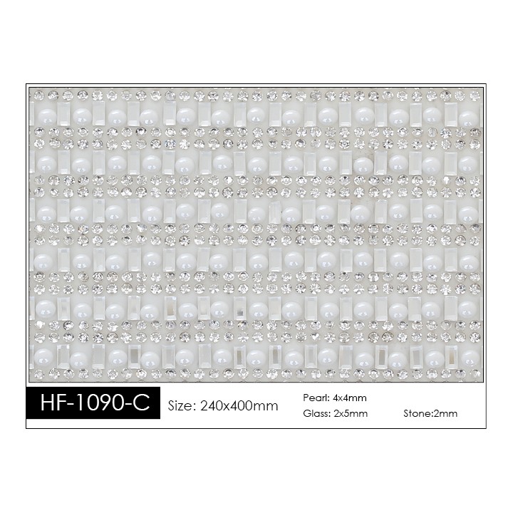 Pedrería con Estilo HF-1090-C aplicación a base de calor.