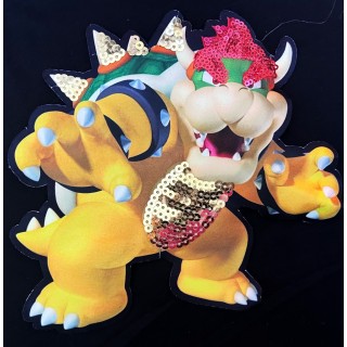 Parche decorado MAC-PAT-1072 con lentejuelas, perlas y barbas.