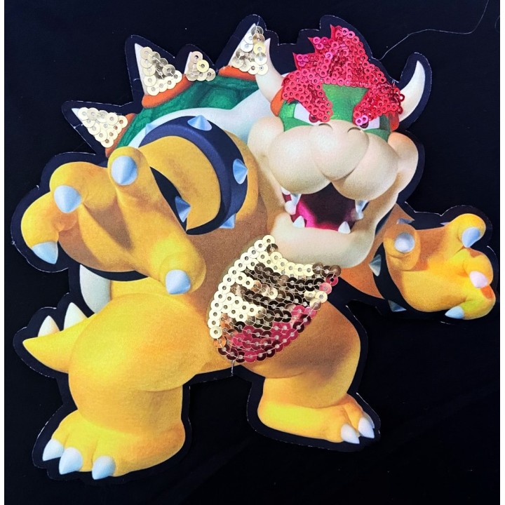 Parche decorado MAC-PAT-1072 con lentejuelas, perlas y barbas.