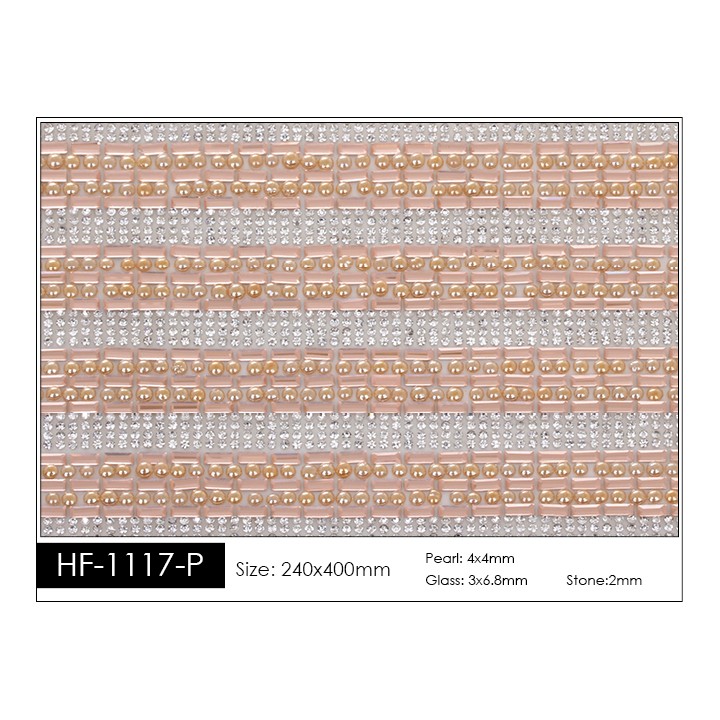 Pedrería con Estilo HF-1117-P aplicación a base de calor.