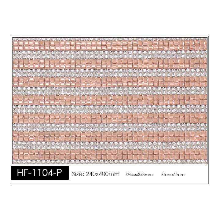 Pedrería con Estilo HF-1104-P aplicación a base de calor.