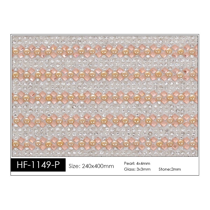 Pedrería con Estilo HF-1149-P aplicación a base de calor.