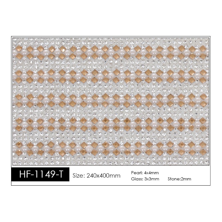 Pedrería con Estilo HF-1149-T aplicación a base de calor.