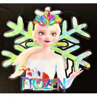 Parche decorado MAC-PAT-1098 con lentejuelas, perlas y barbas.