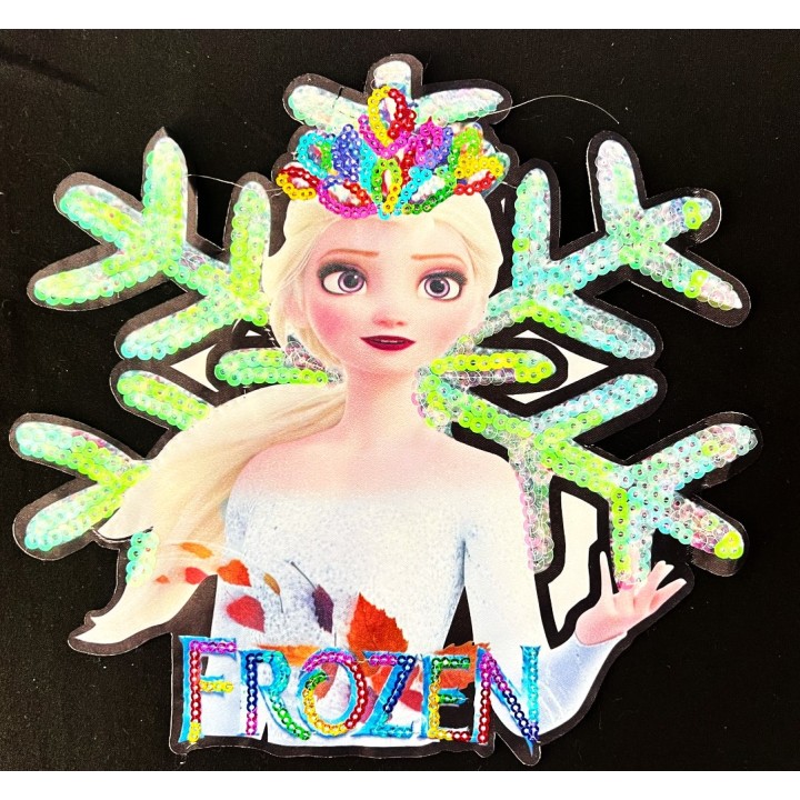 Parche decorado MAC-PAT-1098 con lentejuelas, perlas y barbas.