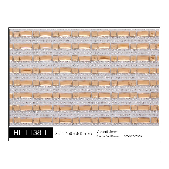 Pedrería con Estilo HF-1138-T aplicación a base de calor.