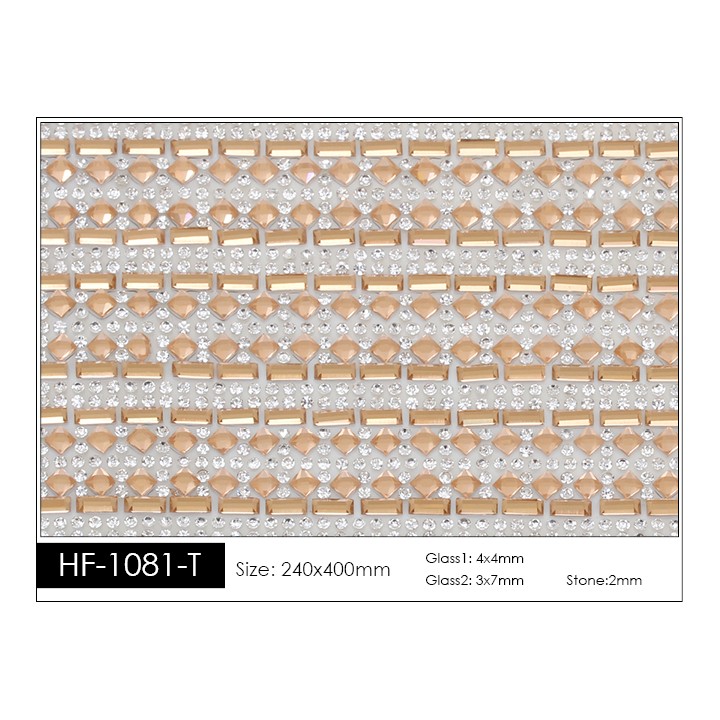 Pedrería con Estilo HF-1081-T aplicación a base de calor.