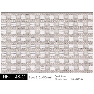 Pedrería con Estilo HF-1148-C aplicación a base de calor.